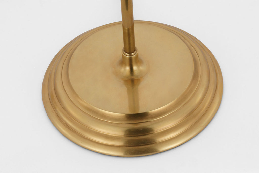 Wyatt 52" Floor Lamp | Hand-Rubbed Antique Brass | Linen Shade