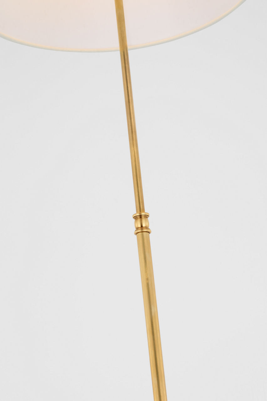 Wyatt 52" Floor Lamp | Hand-Rubbed Antique Brass | Linen Shade