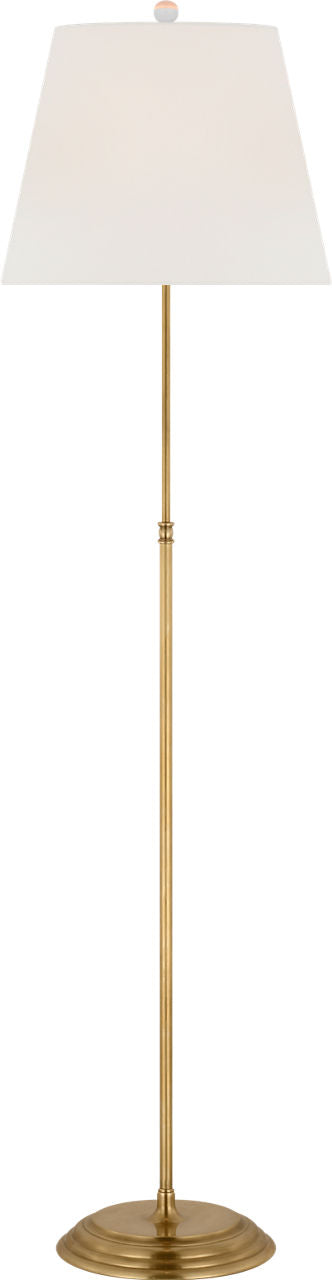 Wyatt 52" Floor Lamp | Hand-Rubbed Antique Brass | Linen Shade