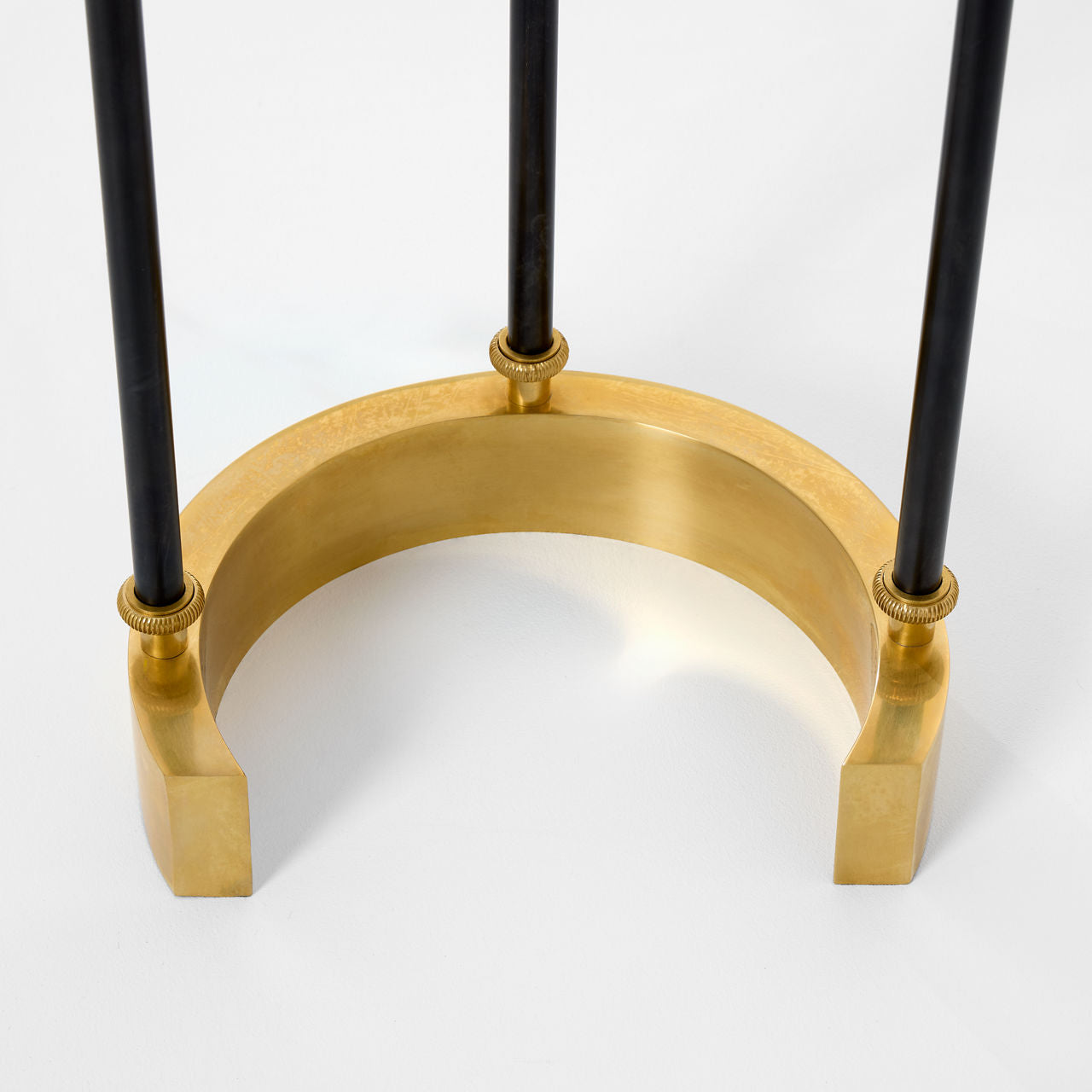 Aimee Floor Lamp | Bronze and Hand-Rubbed Antique Brass | Linen Shades