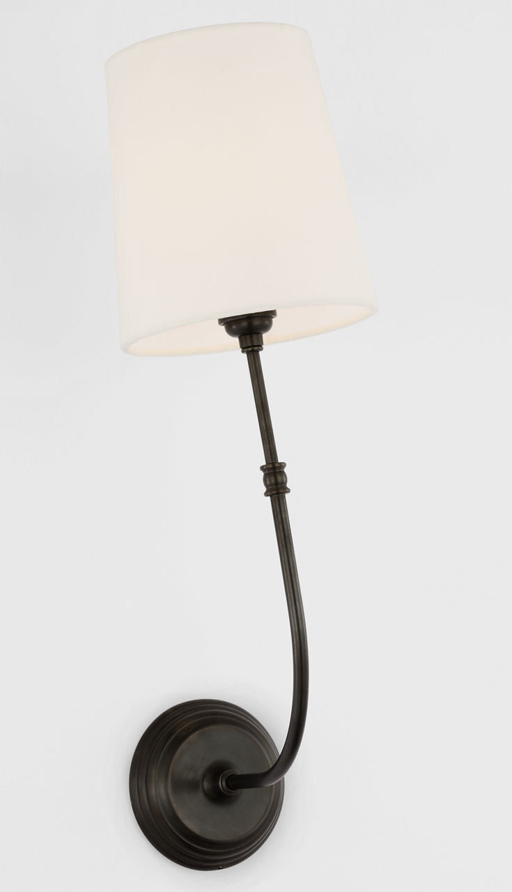 Wyatt 20" Sconce | Bronze | Linen Shade