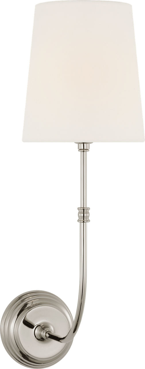 Wyatt 20" Sconce | Polished Nickel | Linen Shade