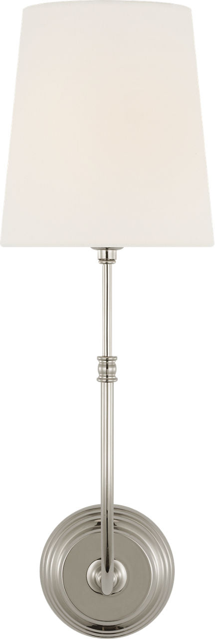 Wyatt 20" Sconce | Polished Nickel | Linen Shade