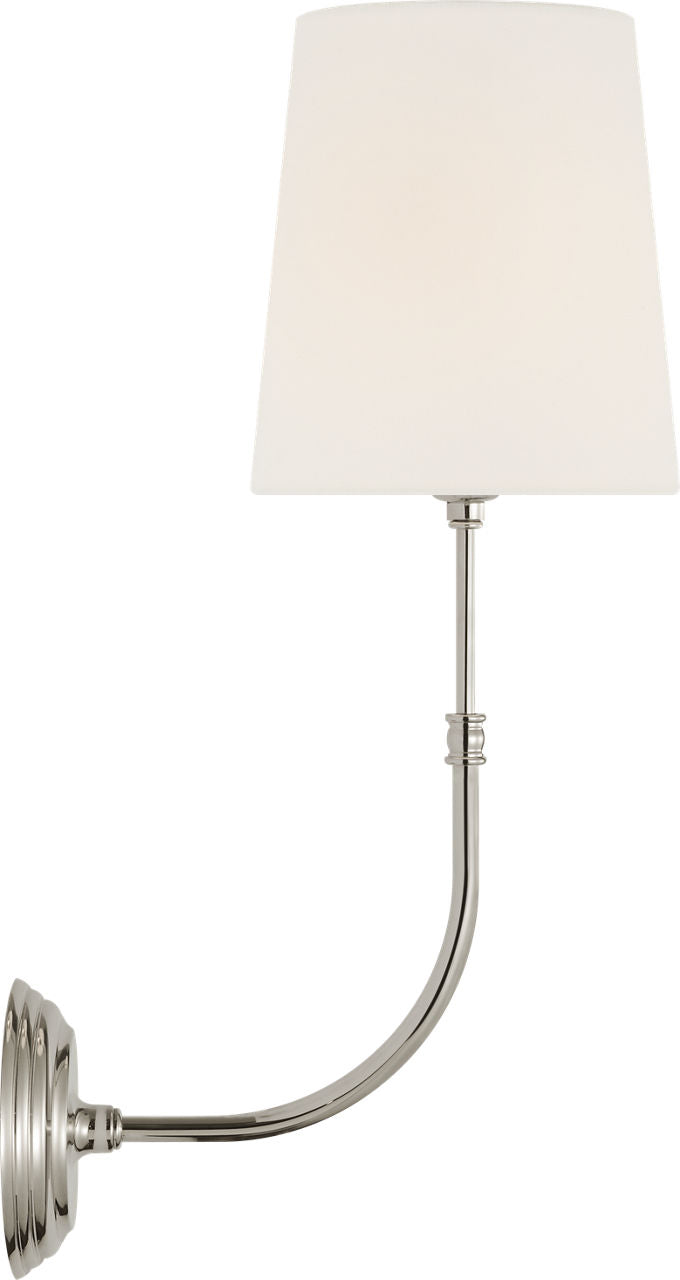 Wyatt 20" Sconce | Polished Nickel | Linen Shade