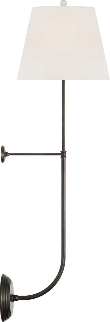 Wyatt 39" Statement Sconce | Bronze | Linen Shade