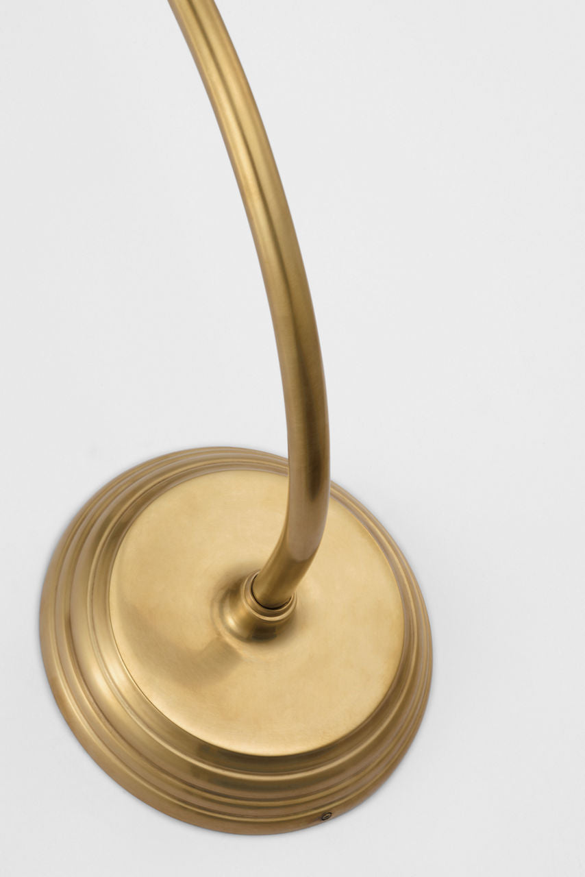 Wyatt 39" Statement Sconce | Hand-Rubbed Antique Brass | Linen Shade