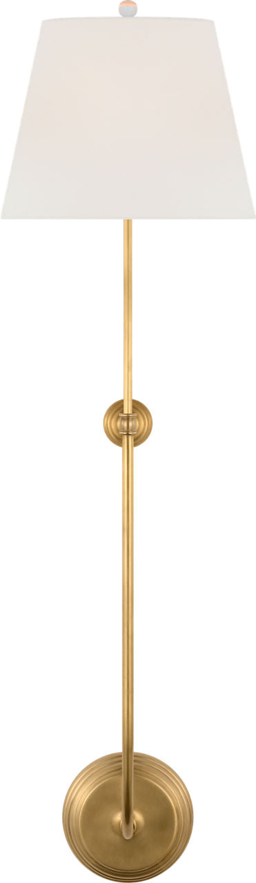 Wyatt 39" Statement Sconce | Hand-Rubbed Antique Brass | Linen Shade
