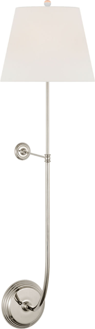 Wyatt 39" Statement Sconce | Polished Nickel | Linen Shade