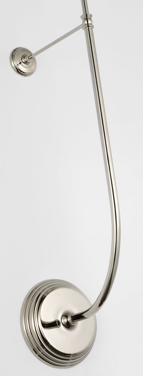 Wyatt 39" Statement Sconce | Polished Nickel | Linen Shade