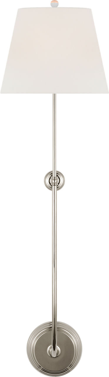 Wyatt 39" Statement Sconce | Polished Nickel | Linen Shade
