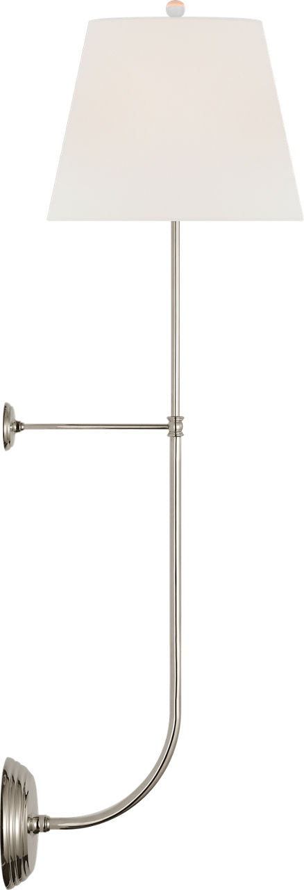 Wyatt 39" Statement Sconce | Polished Nickel | Linen Shade