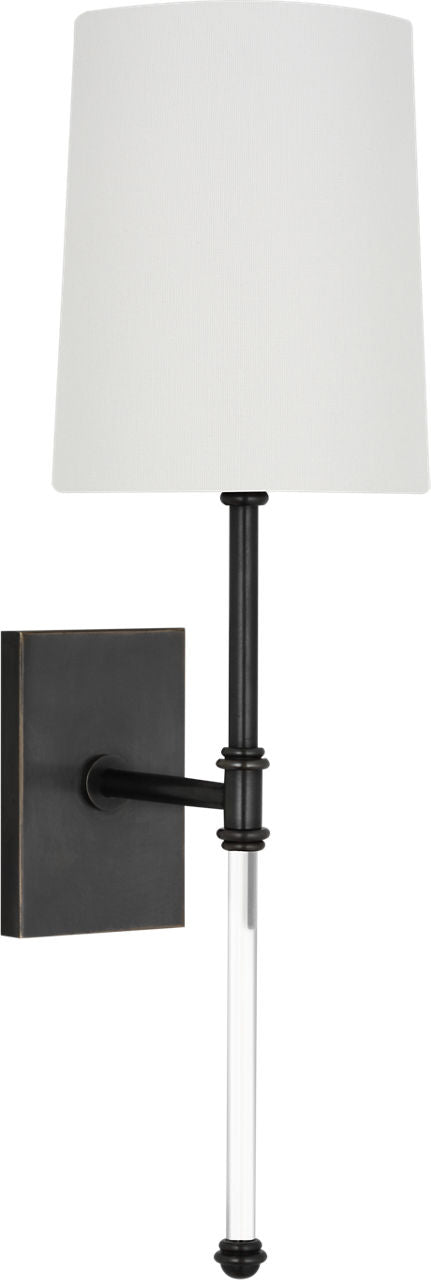 Camille 16" Sconce | Bronze | Linen Shade