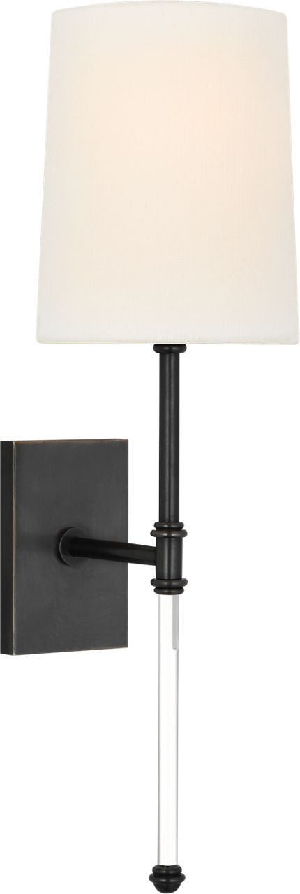 Camille 16" Sconce | Bronze | Linen Shade