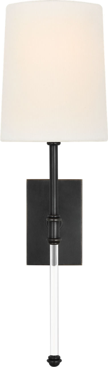 Camille 16" Sconce | Bronze | Linen Shade