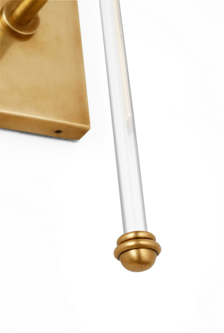 Camille 16" Sconce | Hand-Rubbed Antique Brass | Linen Shade