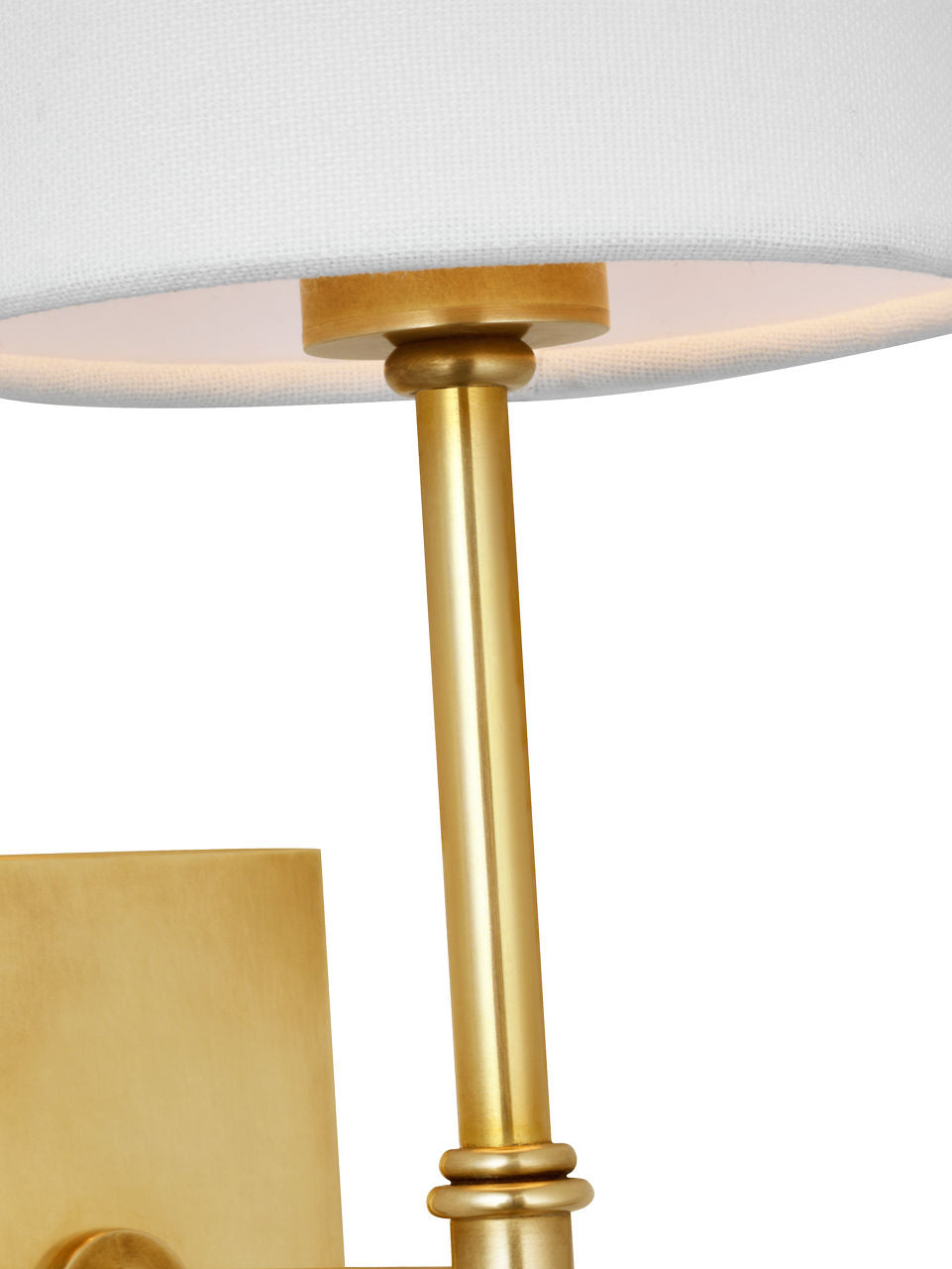 Camille 16" Sconce | Hand-Rubbed Antique Brass | Linen Shade