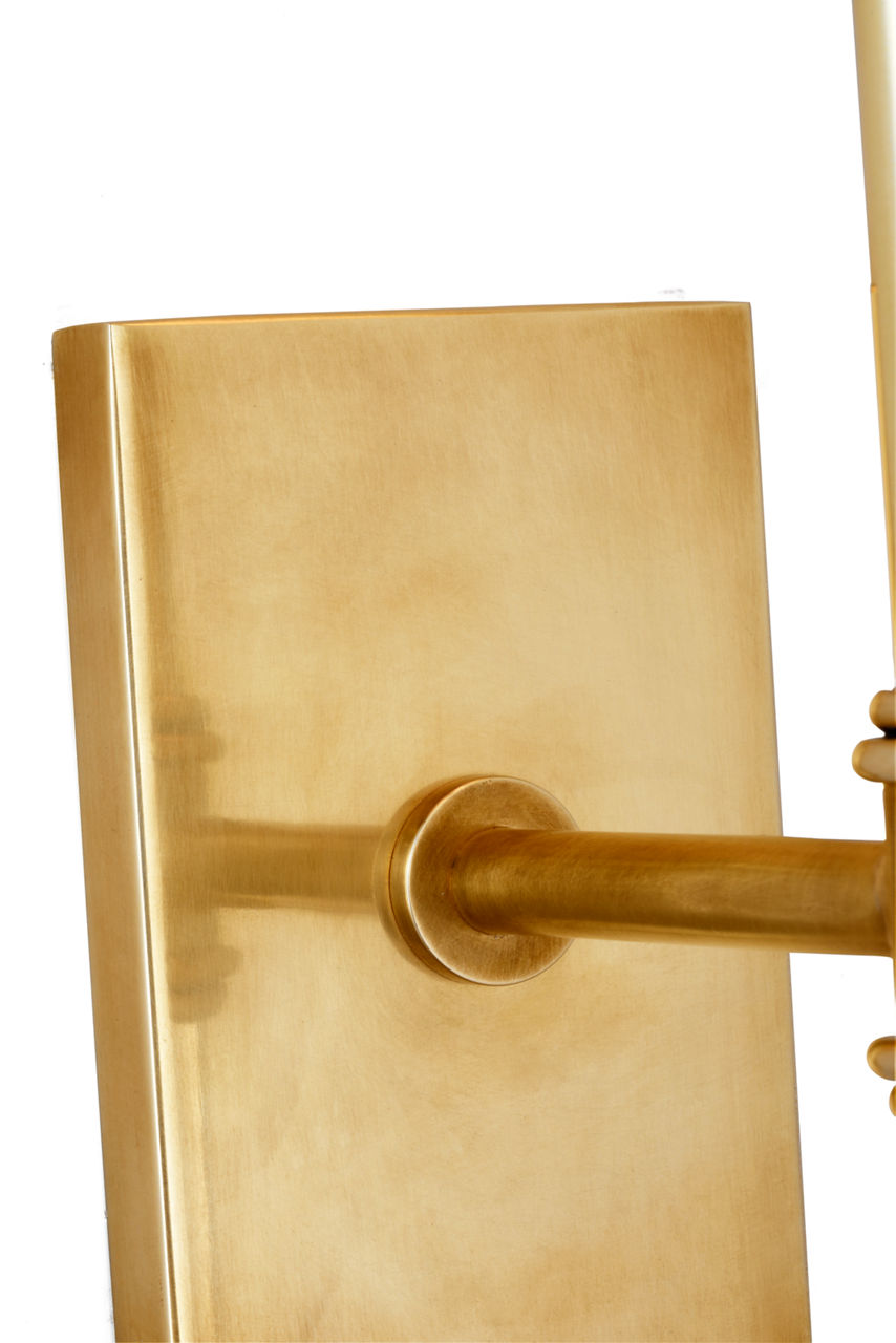 Camille 16" Sconce | Hand-Rubbed Antique Brass | Linen Shade