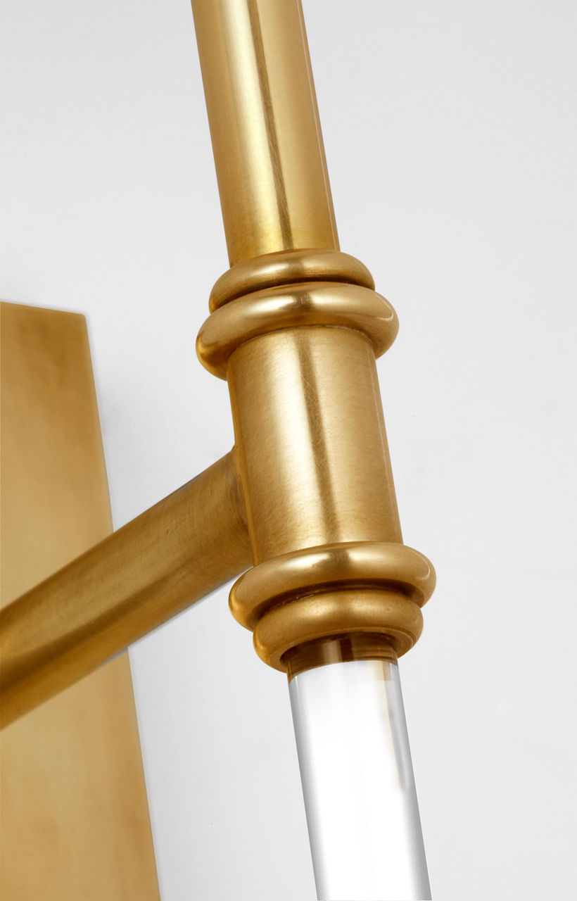 Camille 16" Sconce | Hand-Rubbed Antique Brass | Linen Shade