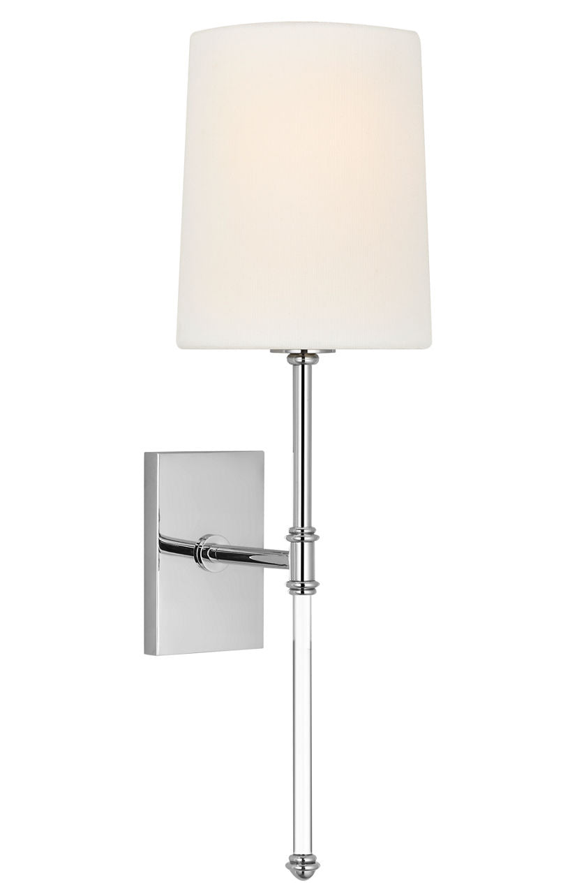 Camille 16" Sconce | Polished Nickel | Linen Shade