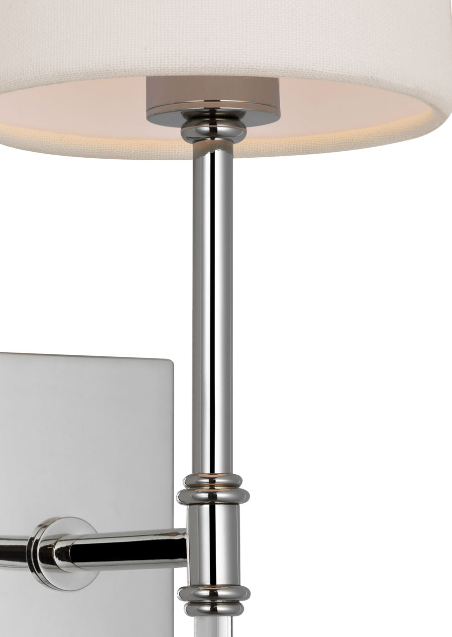 Camille 16" Sconce | Polished Nickel | Linen Shade