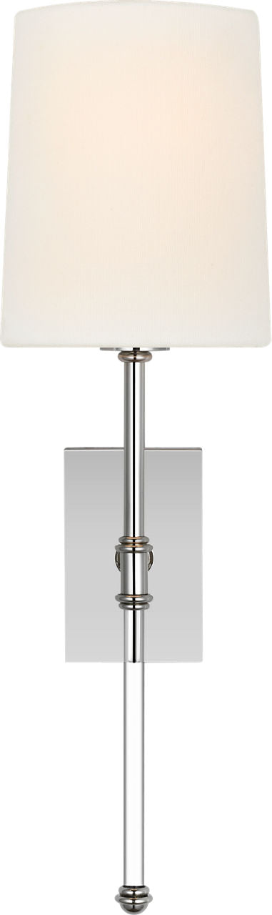 Camille 16" Sconce | Polished Nickel | Linen Shade