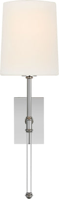 Camille 16" Sconce | Polished Nickel | Linen Shade