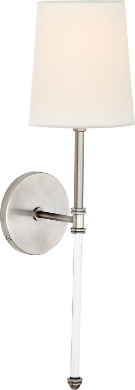 Camille Sconce | Antique Nickel | Linen Shade