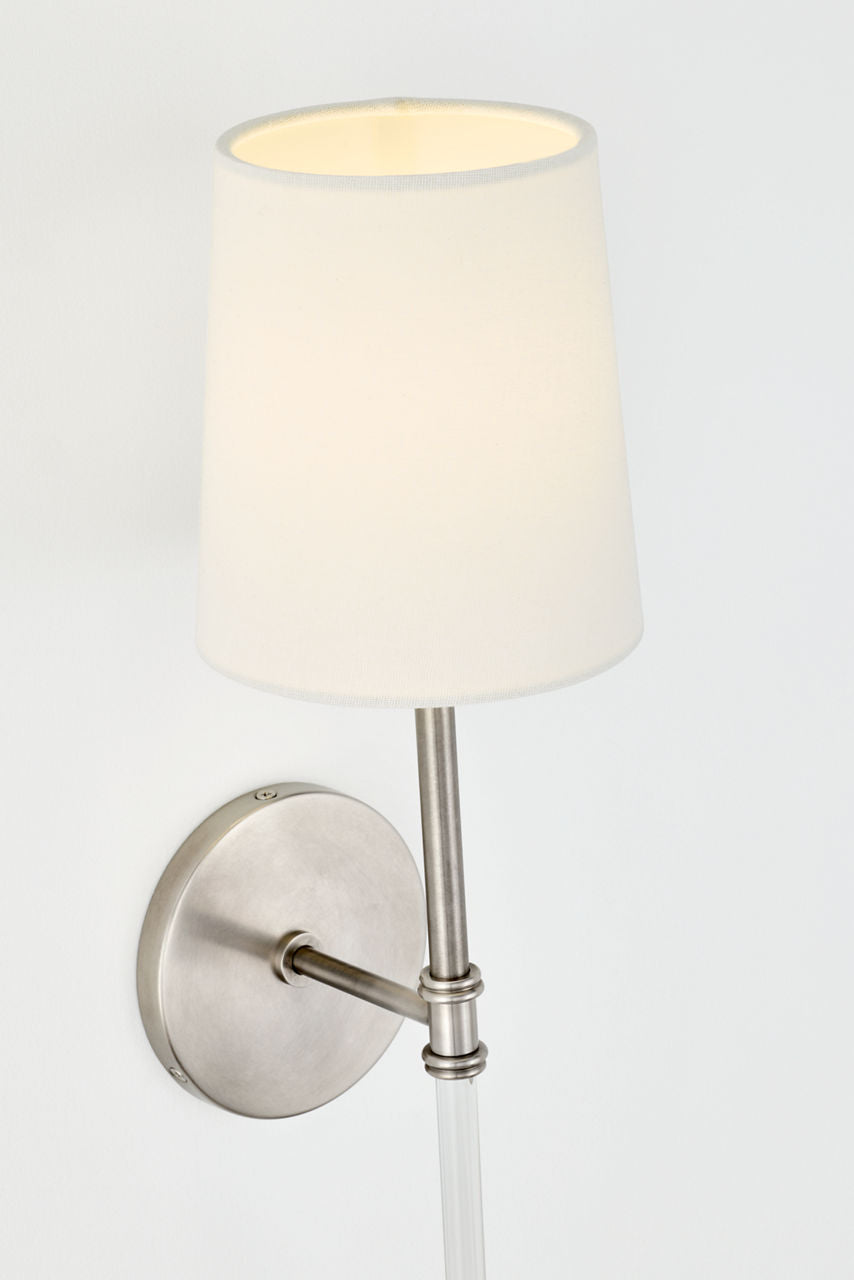 Camille Sconce | Antique Nickel | Linen Shade