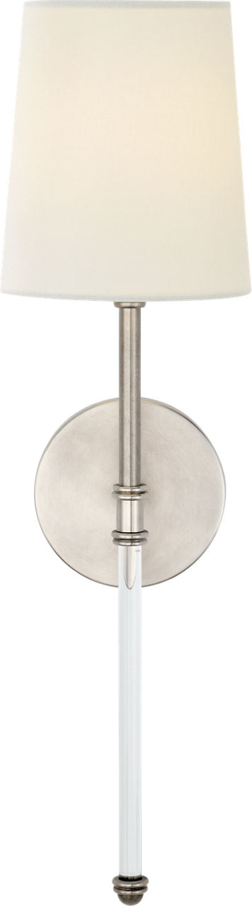Camille Sconce | Antique Nickel | Linen Shade