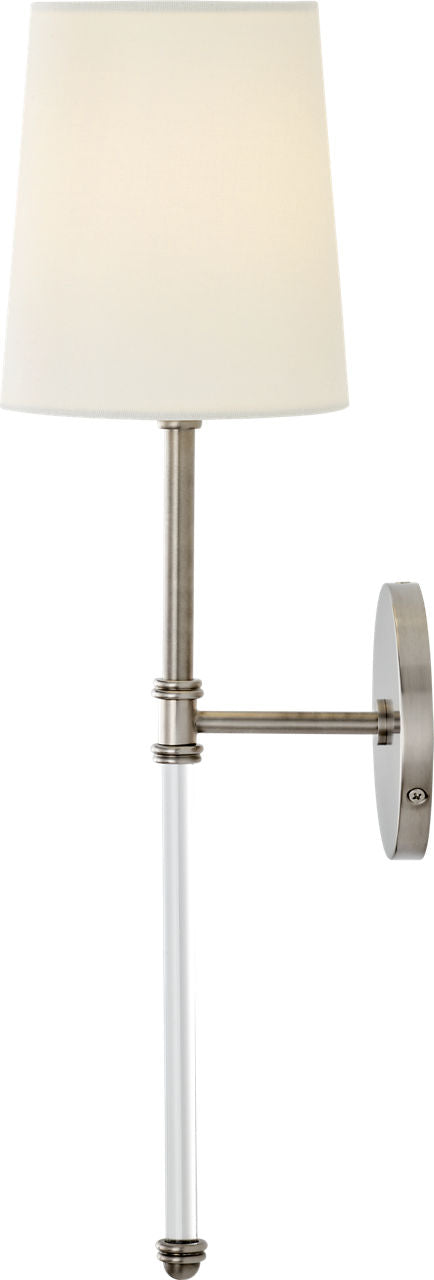 Camille Sconce | Antique Nickel | Linen Shade