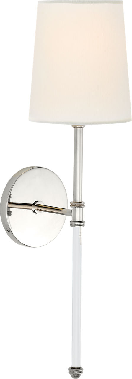 Camille Sconce | Polished Nickel | Linen Shade