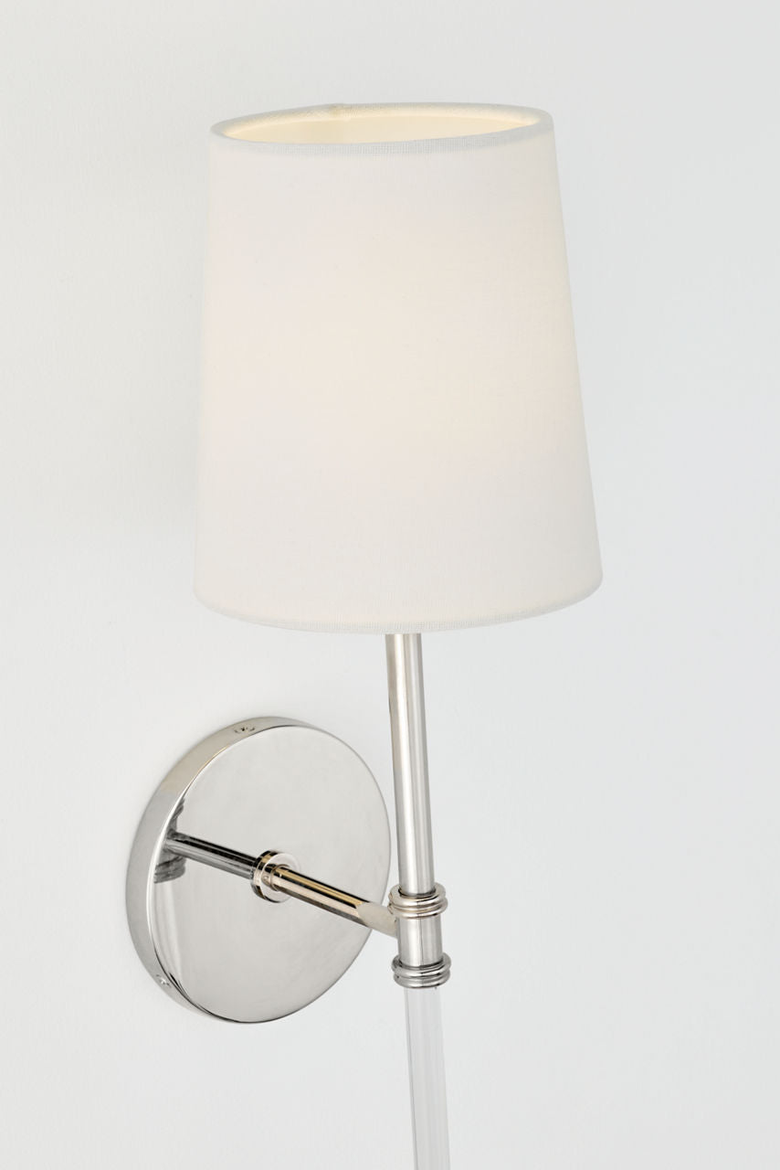 Camille Sconce | Polished Nickel | Linen Shade