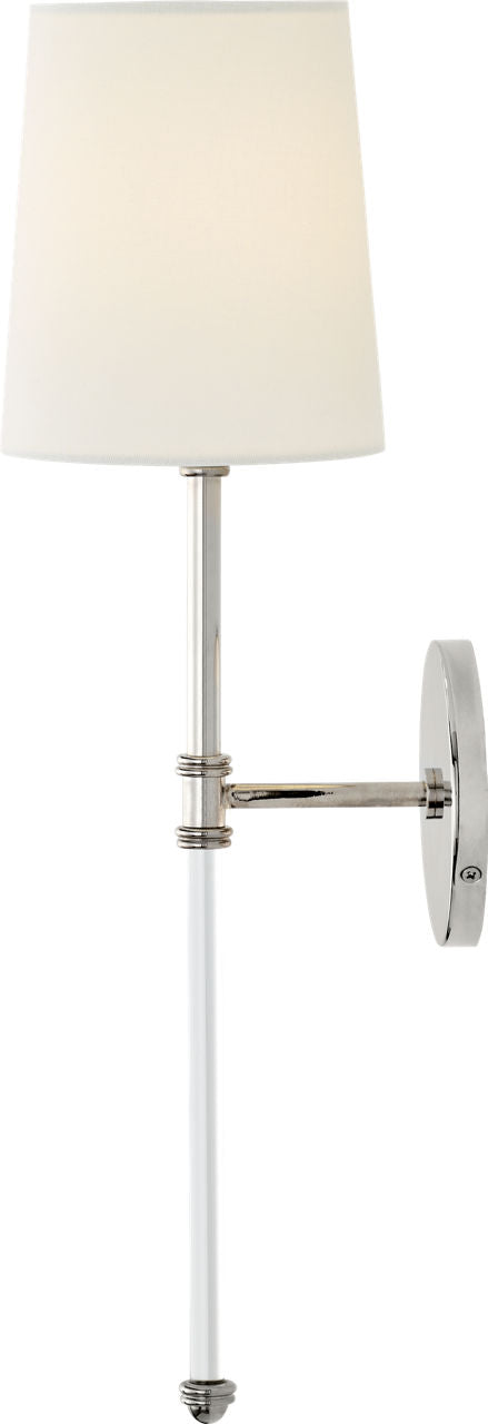 Camille Sconce | Polished Nickel | Linen Shade