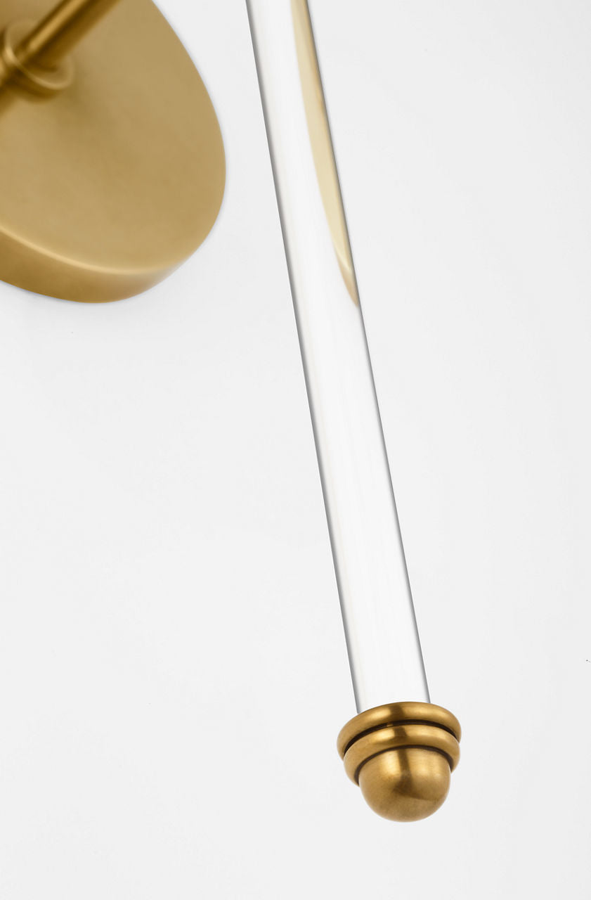 Camille 20" Cordless Sconce | Hand-Rubbed Antique Brass | Linen Shade
