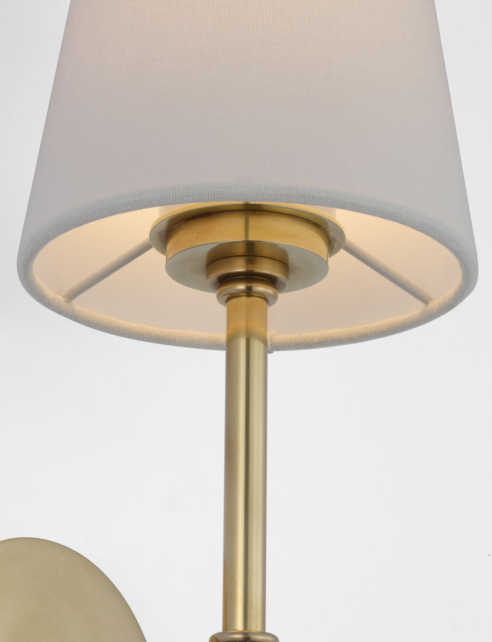 Camille 20" Cordless Sconce | Hand-Rubbed Antique Brass | Linen Shade