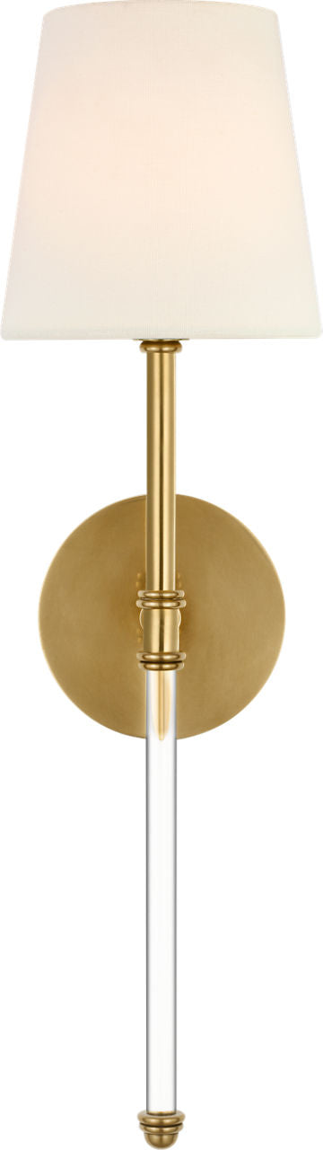Camille 20" Cordless Sconce | Hand-Rubbed Antique Brass | Linen Shade