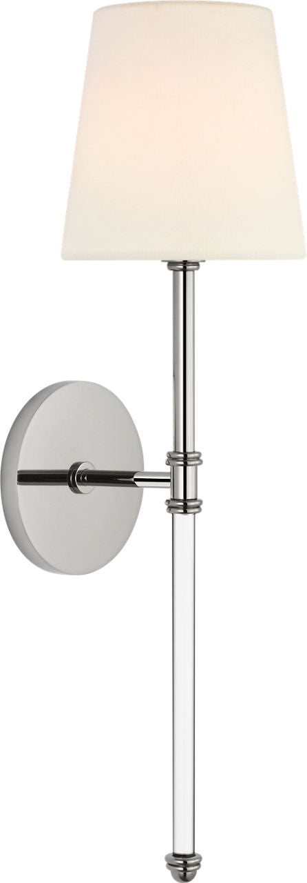 Camille 20" Cordless Sconce | Polished Nickel | Linen Shade