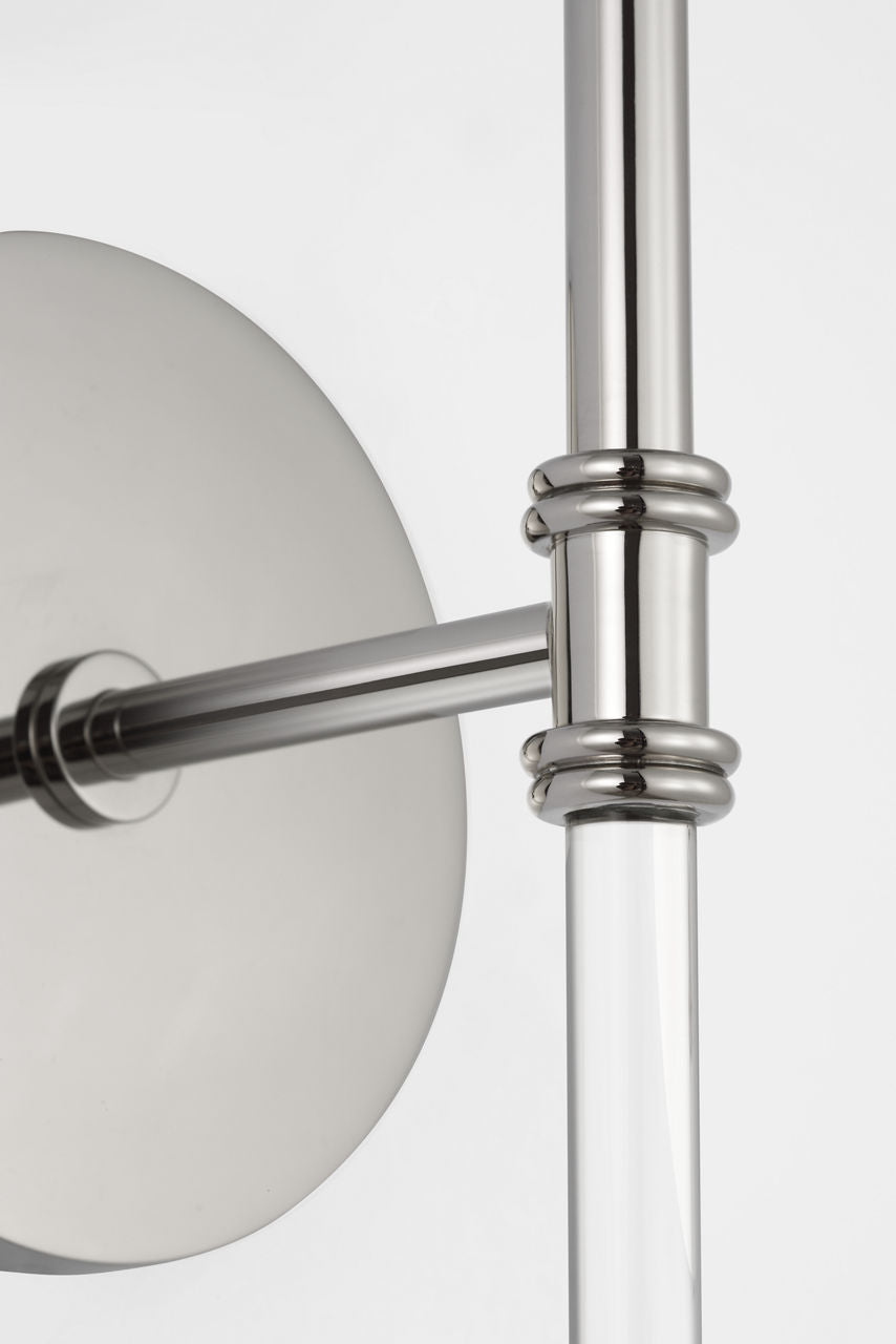 Camille 20" Cordless Sconce | Polished Nickel | Linen Shade