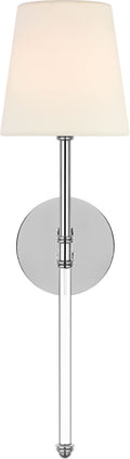 Camille 20" Cordless Sconce | Polished Nickel | Linen Shade