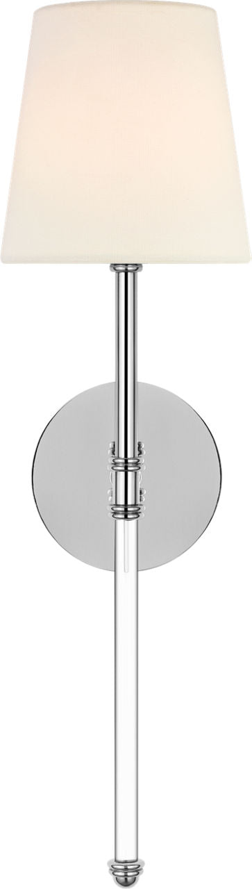 Camille 20" Cordless Sconce | Polished Nickel | Linen Shade