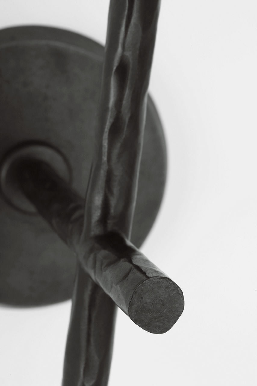 Collette 23" Tail Sconce | Aged Iron | Linen Shade