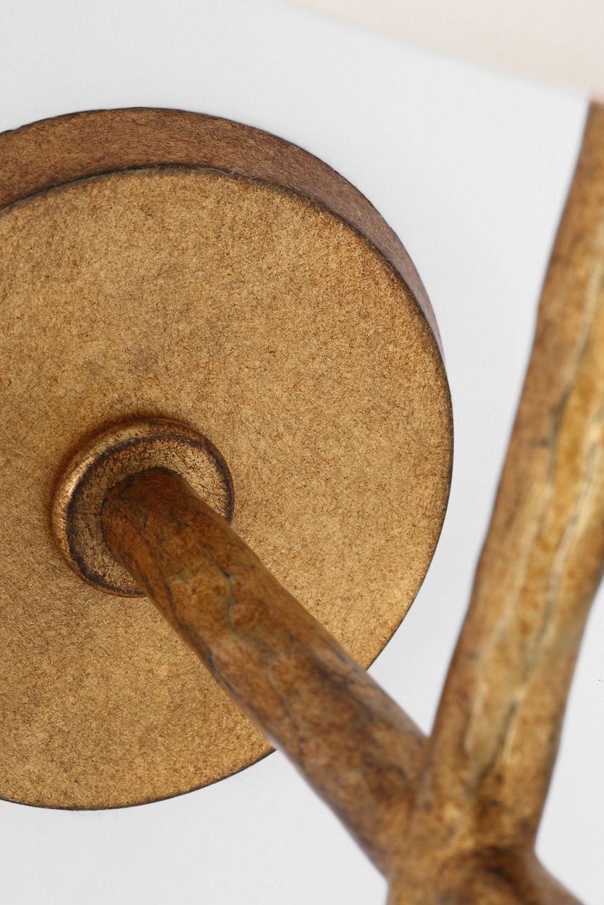 Collette 23" Tail Sconce | Gilded Iron | Linen Shade