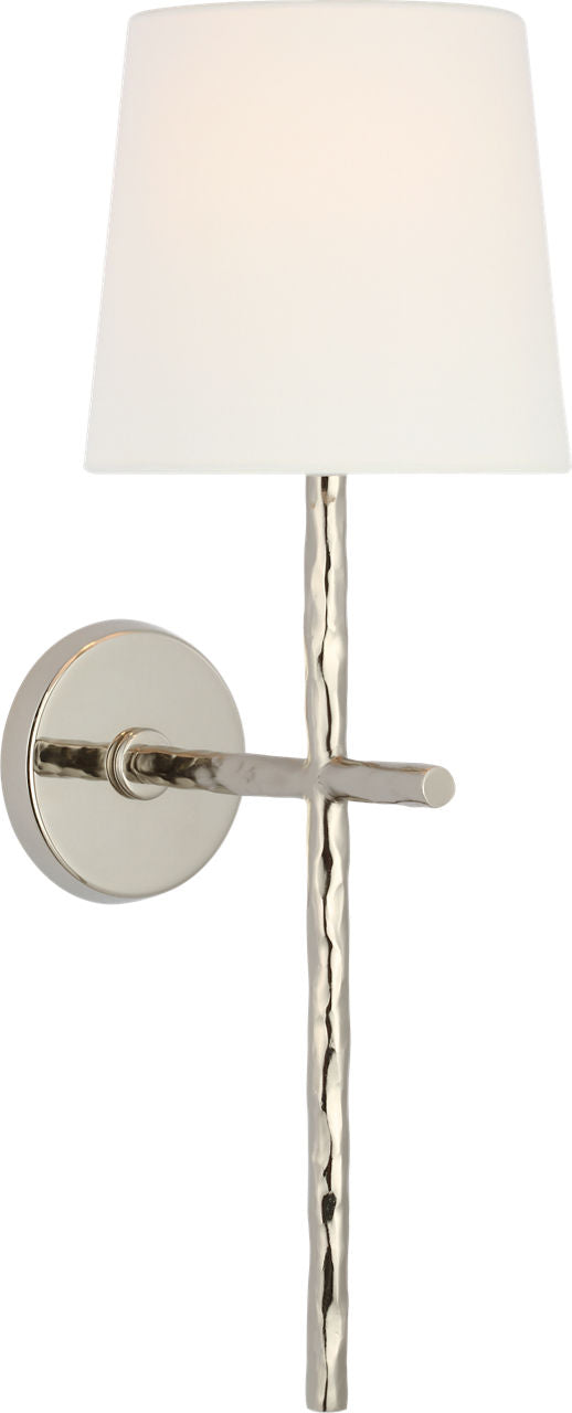 Collette 23" Tail Sconce | Polished Nickel | Linen Shade