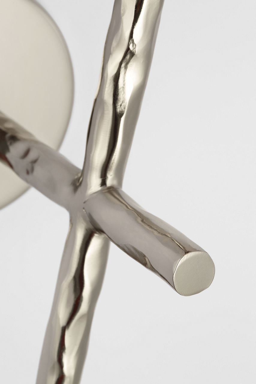 Collette 23" Tail Sconce | Polished Nickel | Linen Shade