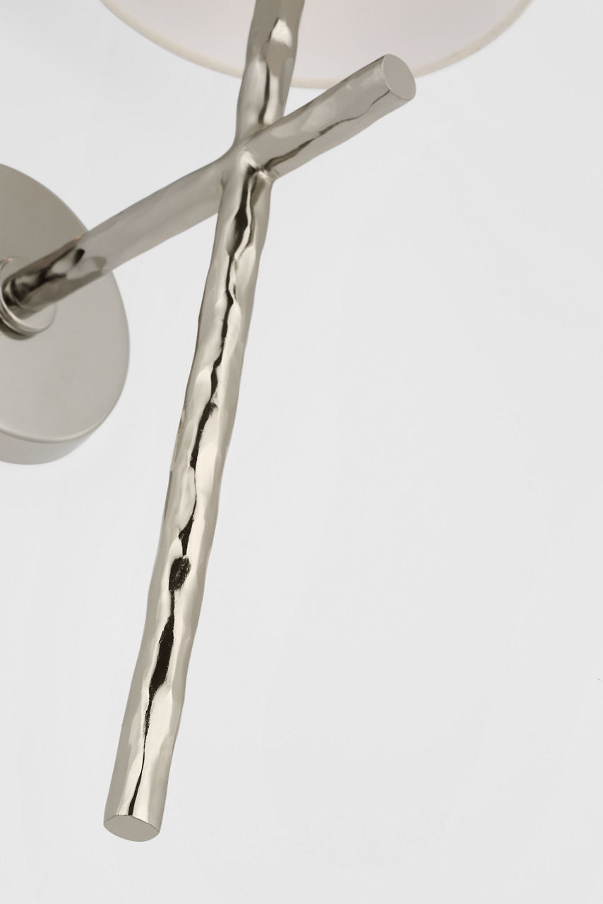 Collette 23" Tail Sconce | Polished Nickel | Linen Shade