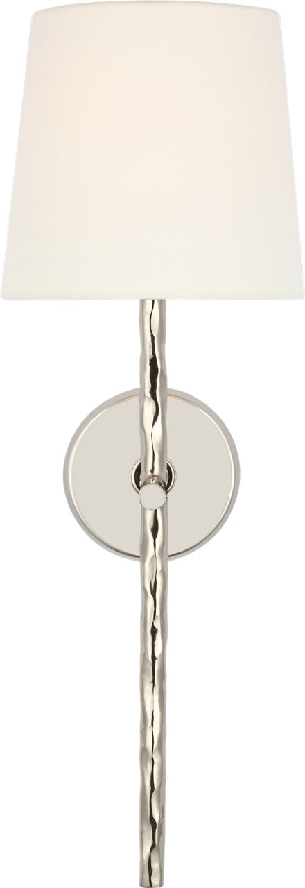 Collette 23" Tail Sconce | Polished Nickel | Linen Shade