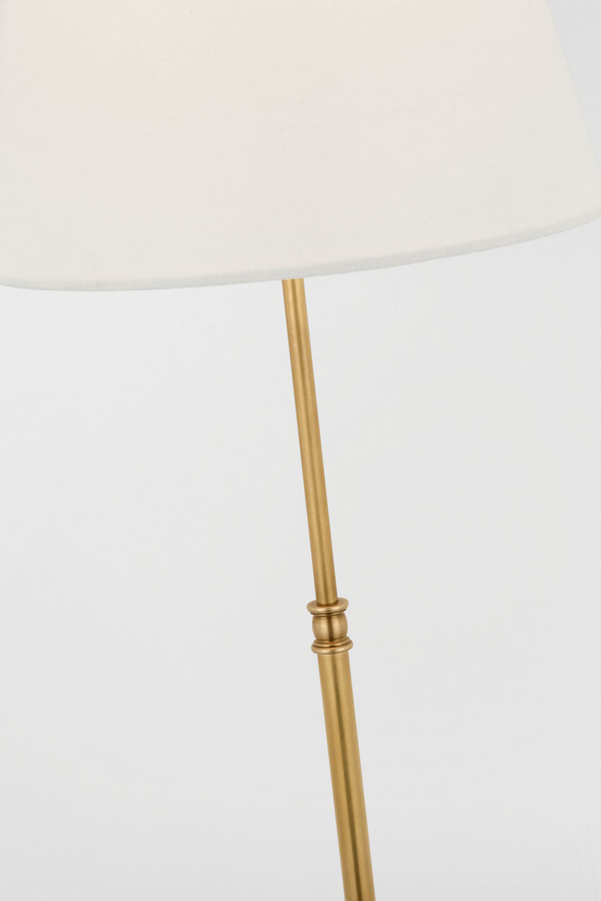 Wyatt 29" Buffet Lamp | Hand-Rubbed Antique Brass | Linen Shade