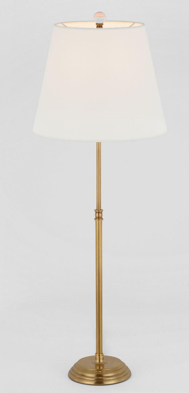 Wyatt 29" Buffet Lamp | Hand-Rubbed Antique Brass | Linen Shade