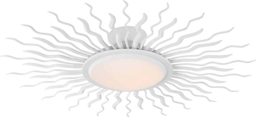Re 31" Semi-Flush Mount | Matte White | White Glass