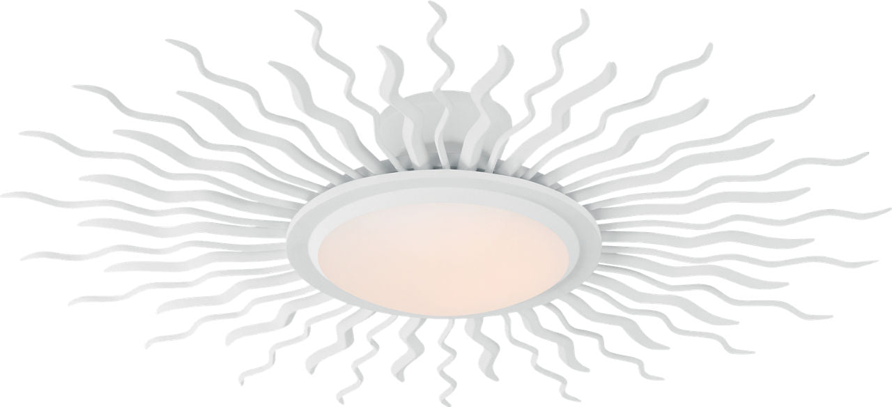 Re 31" Semi-Flush Mount | Matte White | White Glass